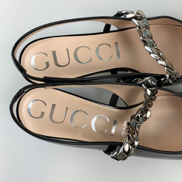 NIB Gucci Horsebit & Chain Leather Patent Pumps Size 36 - Picture 5 of 11